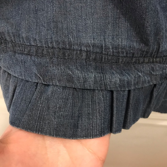 Anthropologie Ett Twa Bucolic Chambray Skirt 4 blue denim ruffles - Picture 5 of 10